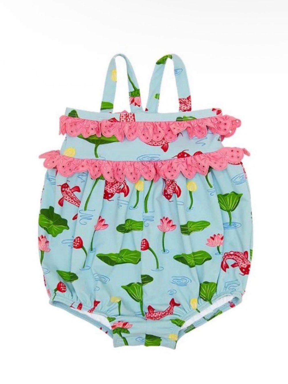 Beaufort Bonnet Company St. Bart's Bubble Swimsuit Cute & Koi Lily Pad Ruffle 3T